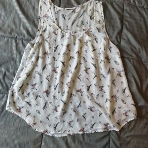 Torrid Sheer Bird Print Tank Top